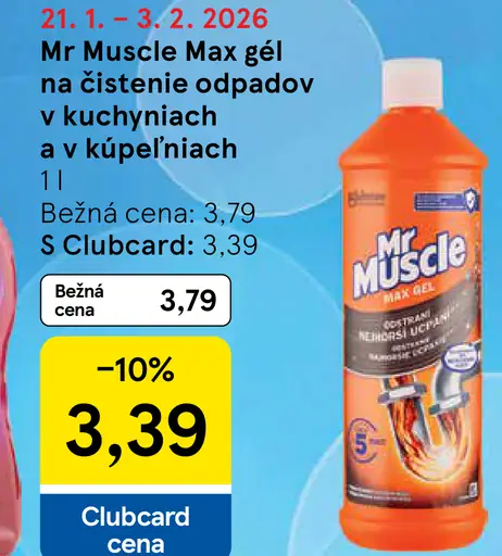 Mr Muscle Max gél na čistenie odpadov v kuchyniach a kúpeľniach