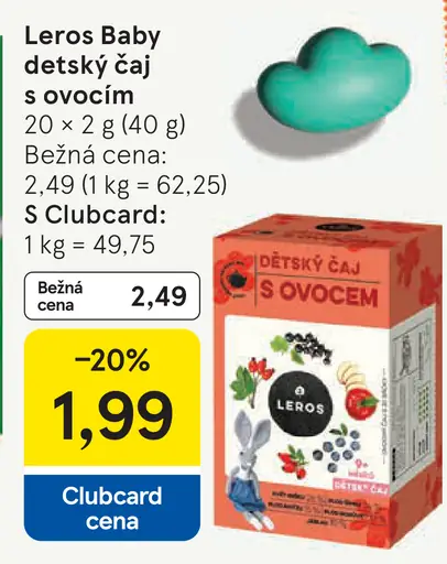 Leros Baby detský čaj s ovocím