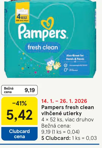 Pampers Vlhčené utierky Fresh Clean