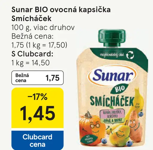 Sunar BIO ovocná kapsička Smícháček