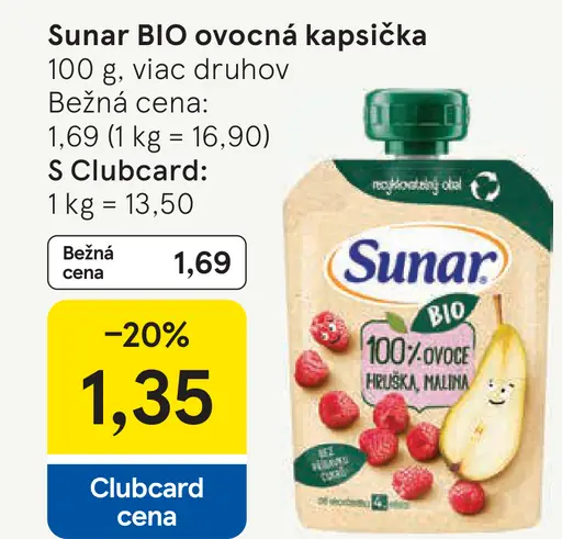Sunar BIO ovocná kapsička