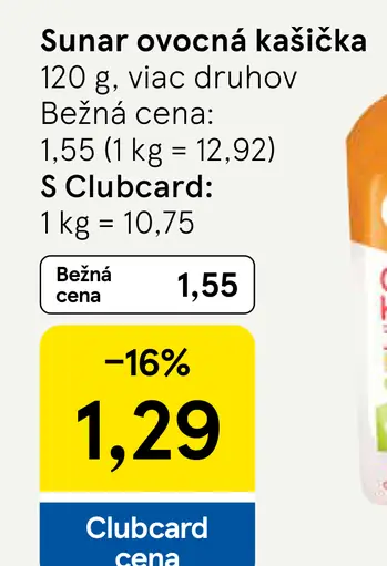 Sunar ovocná kašička dojčenská výživa