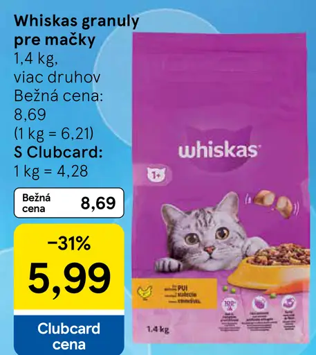 Whiskas granuly pre mačky