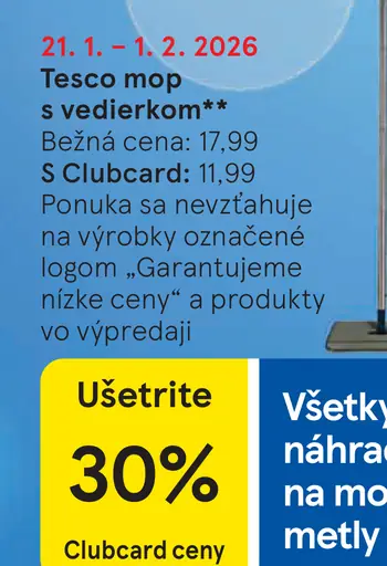 Tesco mop s vedierkom čistiaci set
