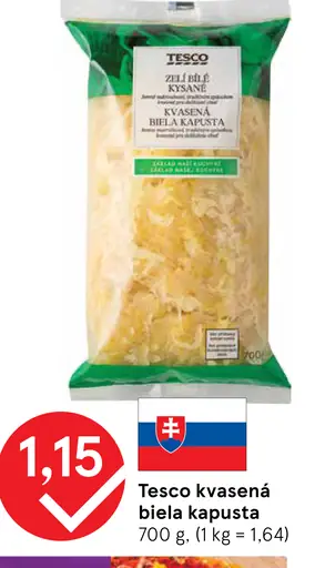 Tesco kvasená biela kapusta
