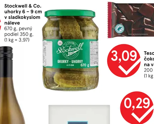 Stockwell & Co. uhorky 6 – 9 cm v sladkokyslom náleve