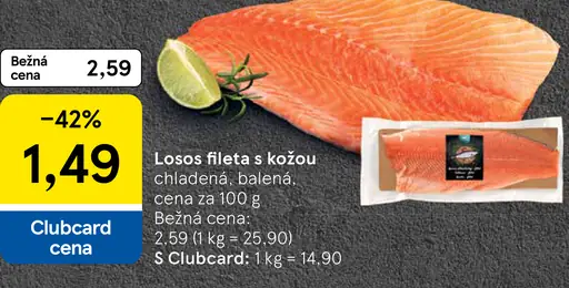 Losos fileta s kožou vákuovo balená