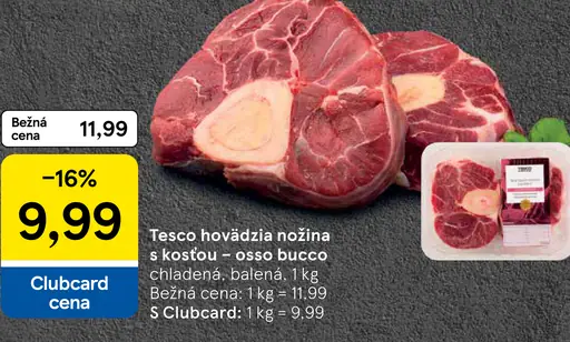 Tesco hovädzia nožina s kosťou osso bucco chladená balená