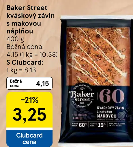 Baker Street Kváskový závin s náplňou makovou
