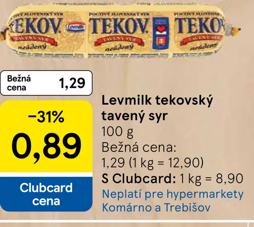 Levomilk tekovský tavený syr