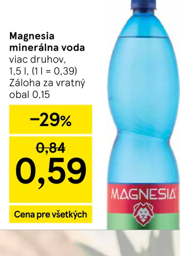 Magnesia minerálna voda viac druhov