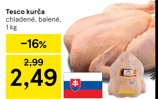 Tesco kurča chladené balené