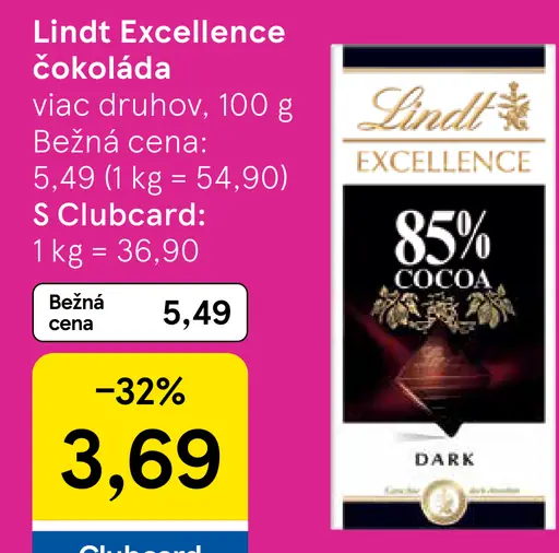 Lindt Excellence čokoláda