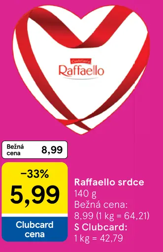 Raffaello srdce pralinky