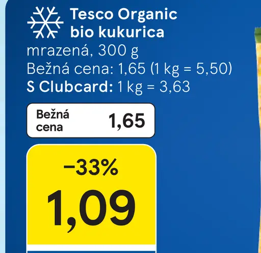 Tesco Organic bio kukurica mrazená