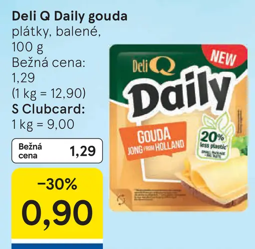 Deli Q Daily gouda plátky balený syr
