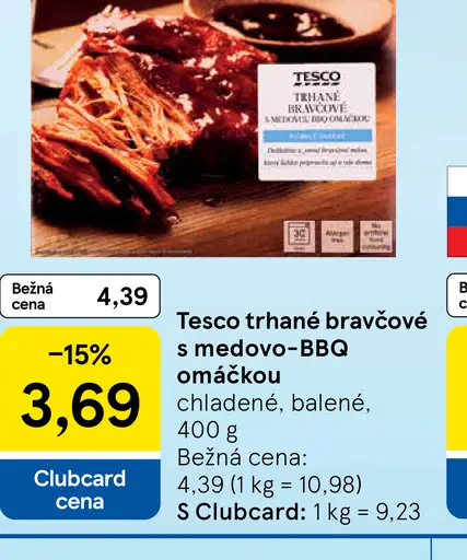 Tesco trhané bravčové s medovo-BBQ omáčkou