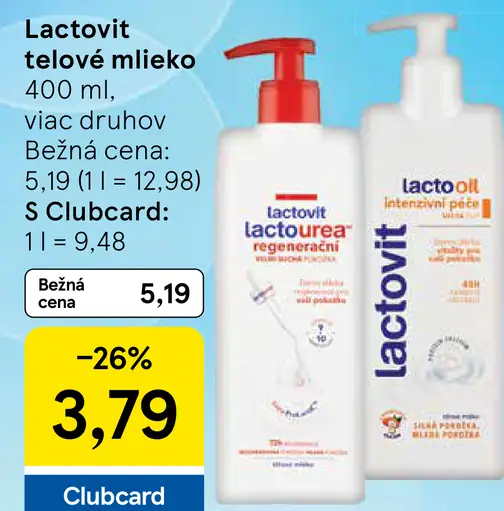 Lactovit Lactooil Telové mlieko