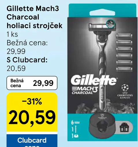 Gillette Mach3 Charcoal holiaci strojček