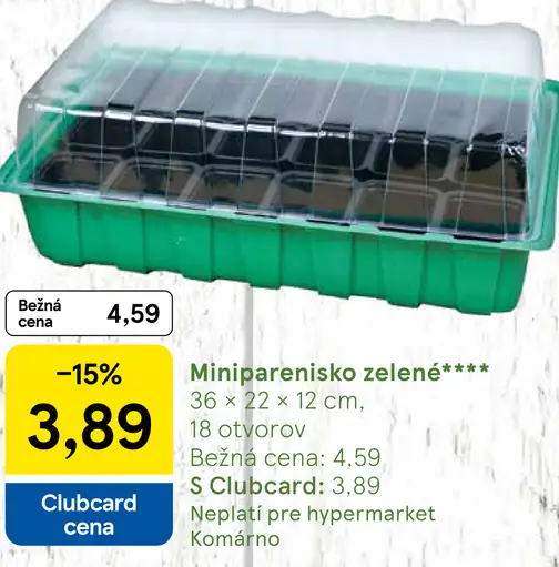 Miniparenisko zelené 36 × 22 × 12 cm, 18 otvorov