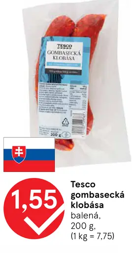Tesco gombasecká klobása