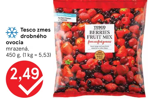 Tesco zmes drobného ovocia mrazená