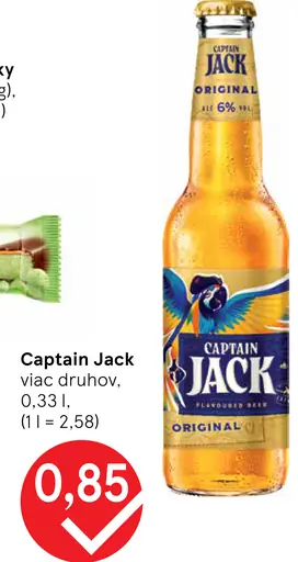 Captain Jack pivo sklo