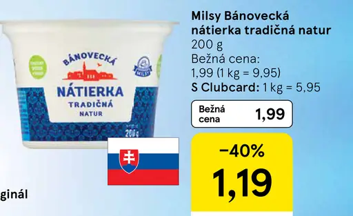 Milsy Bánovecká nátierka tradičná natur