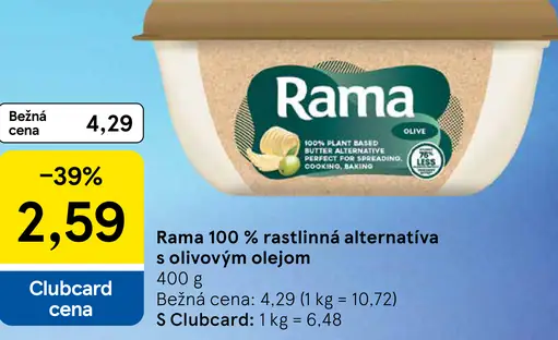 Rama 100% rastlinná alternatíva s olivovým olejom