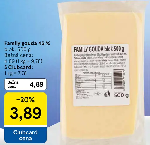 Family gouda 45 % blok