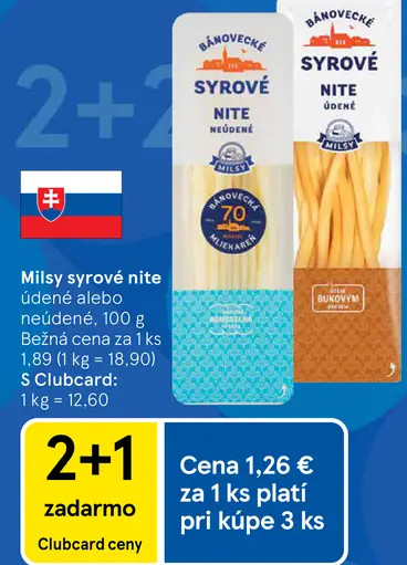 Milsy syrové nite údené alebo neúdené