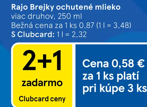 Rajo Brejky ochutené mlieko