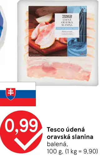 Tesco údená oravská slanina balená