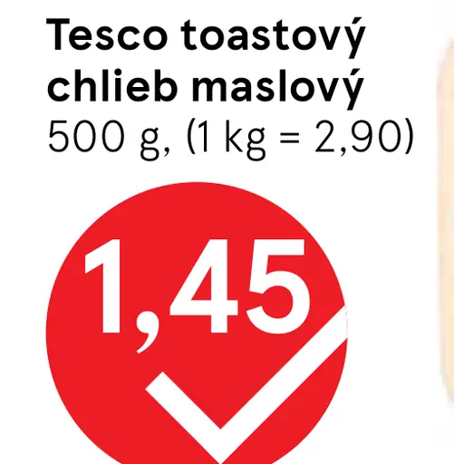 Tesco toastový chlieb maslový