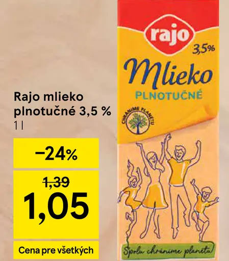 Rajo Mlieko plnotučné 3,5%