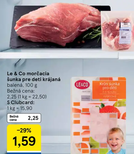 Le & Co morčacia šunka pre deti krájaná, balená