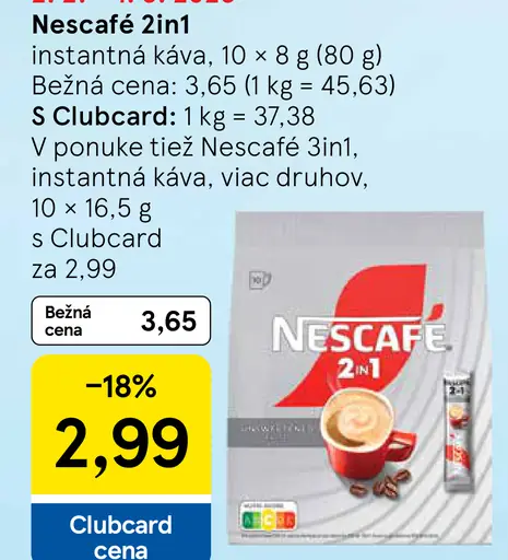 Nescafé 2in1 instantná káva