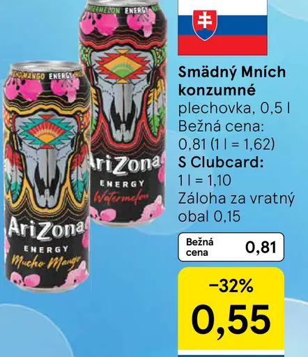 AriZona energy drink viac druhov