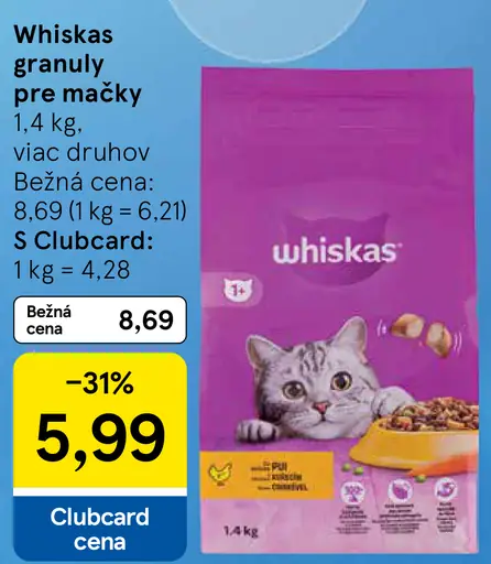 Whiskas granuly pre mačky
