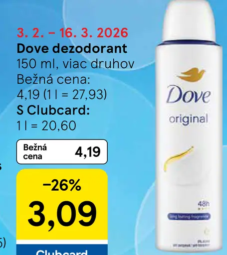 Dove dezodorant sprej