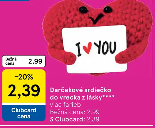 Darčekové srdiečko do vrecka z lásky