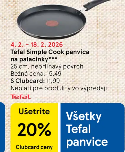 Tefal Simple Cook panvica nepriľnavý povrch