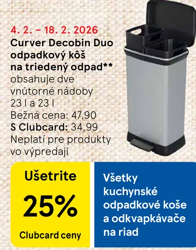 Curver DecoBin Duo odpadkový kôš na triedený odpad