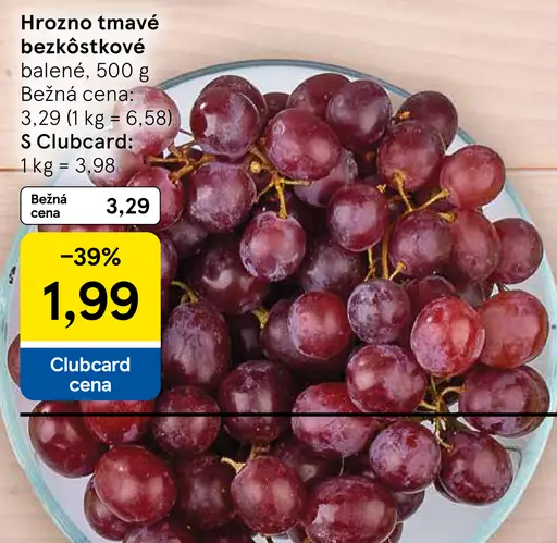 Hrozno tmavé bezkôstkové balené