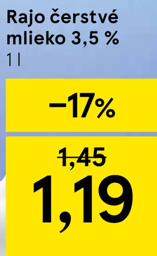 Rajo čerstvé mlieko 3,5%