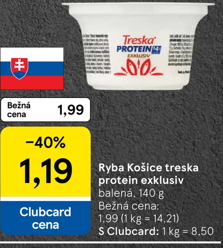 Ryba Košice treska protein exkluziv