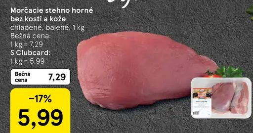 Morkacie stehno horné bez kosti a kože