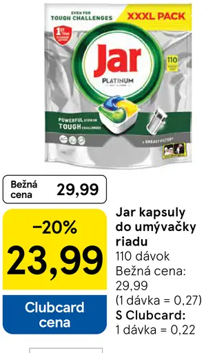 Jar kapsuly do umývačky riadu XXXL pack
