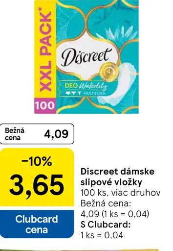 Discreet dámske slipové vložky XXL pack