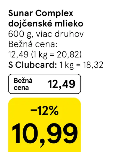 Sunar Complex dojčenské mlieko
